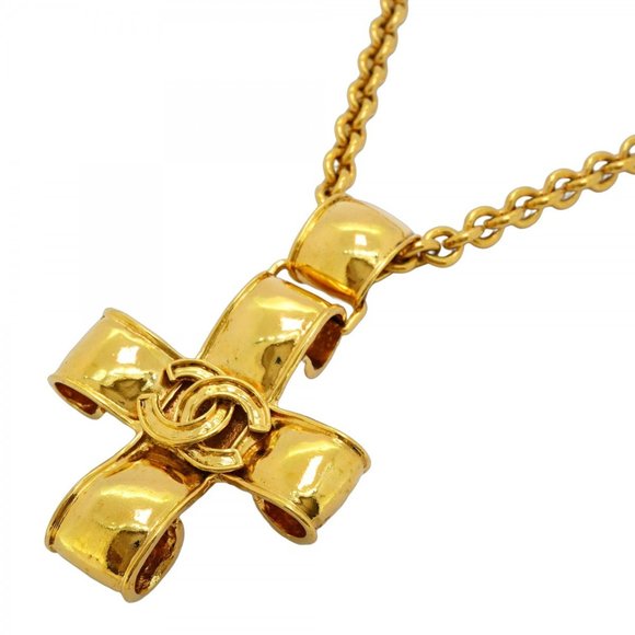 CHANEL Gold Logo Necklace - Picture 1 of 7